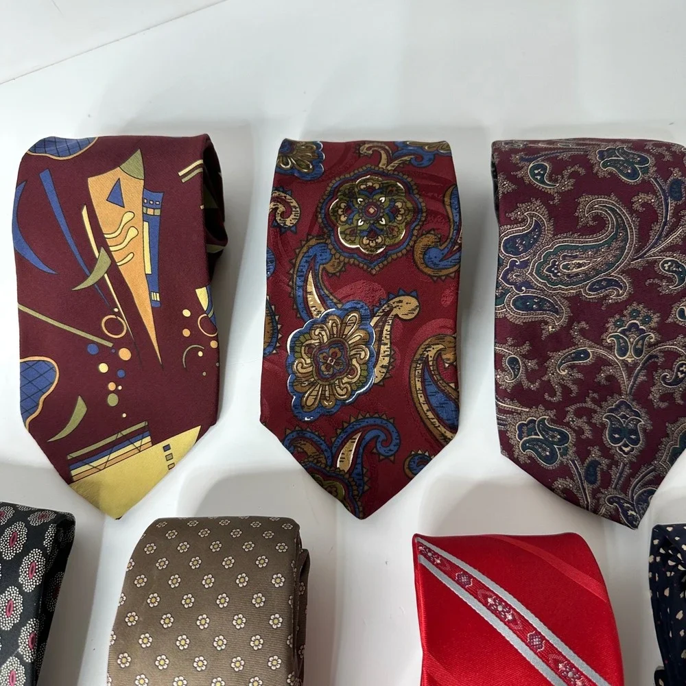 7 Vintage Mens Silk Neck Ties Nino Cerruti Stafford Isaac Zelcer Paisley Floral